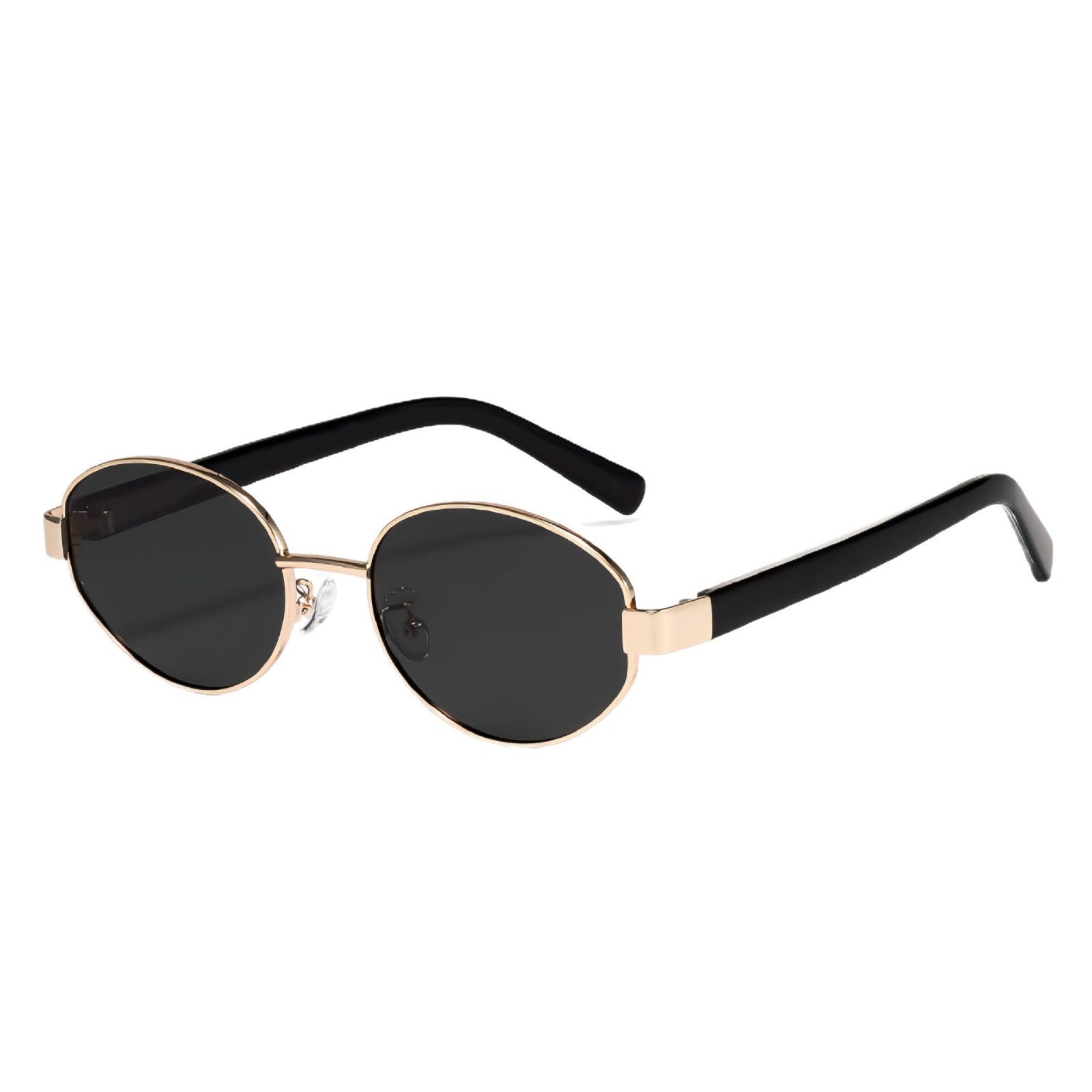 Wholesale Oval Retro Small Frame Brown Sunglasses